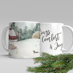 Taza De Café Paisaje invernal del lago Noticias de consuelo y a
