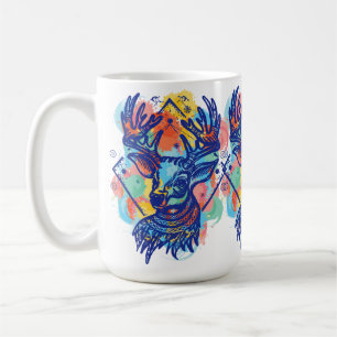 Taza De Café Paisaje Invernal: Diseño de Color de Ciervo