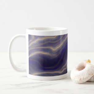 Taza De Café Paisaje marino abstracto olas fracturadas 03