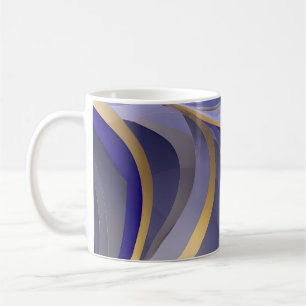 Taza De Café Paisaje marino abstracto olas fracturadas 07