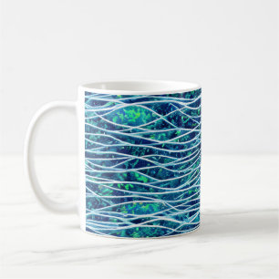 Taza De Café Paisaje marino abstracto olas fracturadas 19