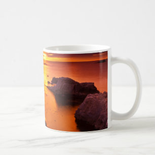 Taza De Café Paisaje marino naranja, puesta de sol, California