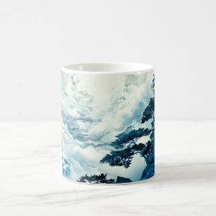 Taza De Café Paisaje místico de montaña bajo la luz de la luna