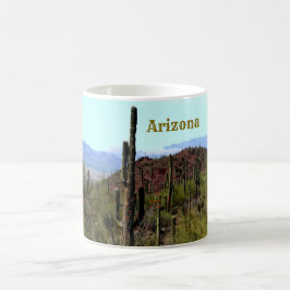 Taza De Café paisaje montañoso de saguaro de Arizona