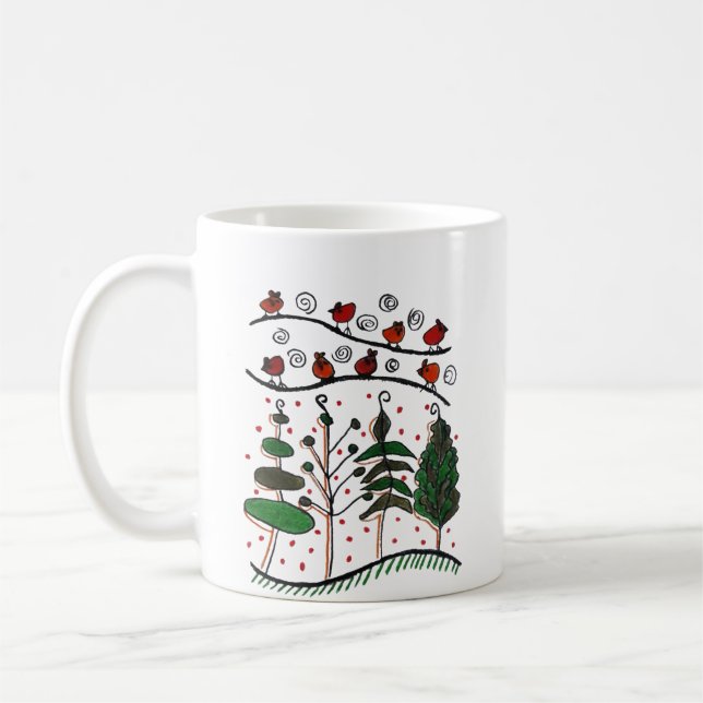 Taza De Café Paisaje Mug (Doodle - mano dibujada) (Izquierda)