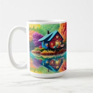 Taza De Café Paisaje natural con lago y otoño-38566