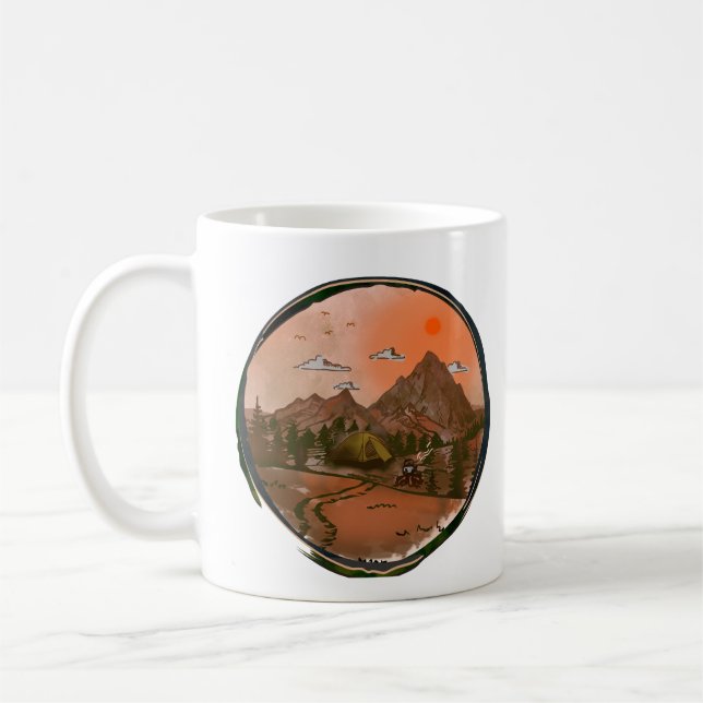 Taza De Café Paisaje natural de Camping Adventure (Izquierda)