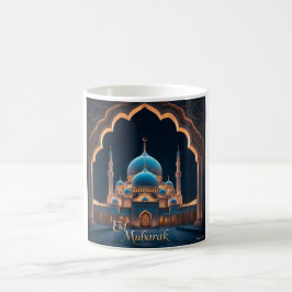 Taza De Café Paisaje nocturno de la Mezquita Azul Eid Mubarak