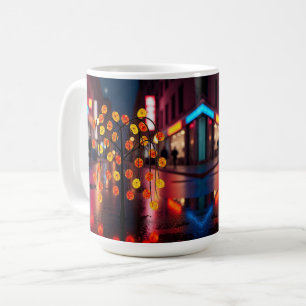 Taza De Café Paisaje nocturno de lluvia eléctrica