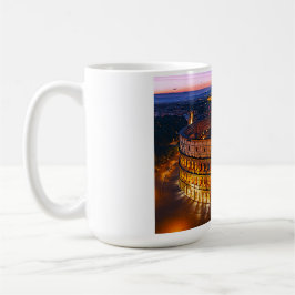 Taza De Café Paisaje Nocturno Luminoso del Coliseo Romano