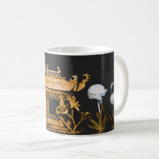 Taza De Café Paisaje pacífico de la pagoda y grullas chinas
