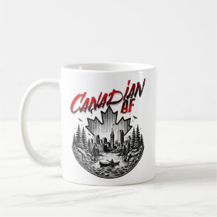 Taza De Café Paisaje paisajístico AF canadiense hoja de arce de