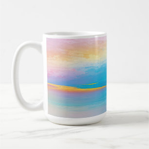 Taza De Café Paisaje panorámico "clachanray" rosa y azul amplio