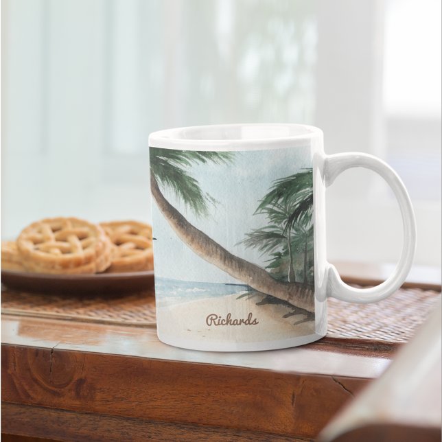 Taza De Café Paisaje playero con veleros color azul (Subido por el creador)