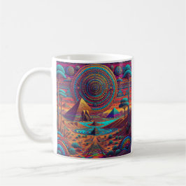 Taza De Café Paisaje psicodélico egipcio