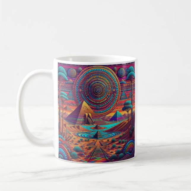 Taza De Café Paisaje psicodélico egipcio (Izquierda)