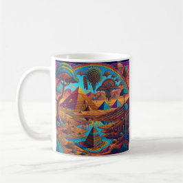 Taza De Café Paisaje psicodélico egipcio