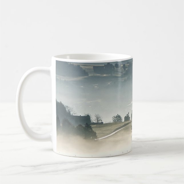 Taza De Café Paisaje rural de Suiza Misty (Izquierda)