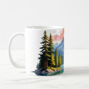 Taza De Café Paisaje Sereno Tranquilo Naturaleza Tranquila Arte