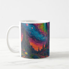 Taza De Café Paisaje soñador psicodélico