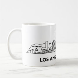 Taza De Café Paisaje Urbano de Los Ángeles Minimalista Arte de