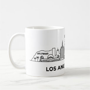 Taza De Café Paisaje Urbano de Los Ángeles Minimalista Arte de
