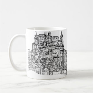 Taza De Café Paisaje urbano minimalista de Würzburg, Baviera
