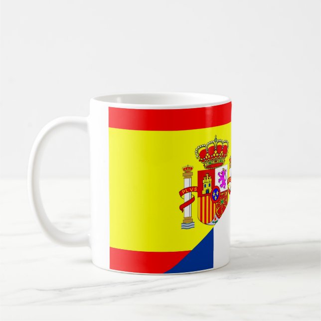 Taza De Café países vecinos de españa francia símbolo de media  (Izquierda)