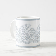 Paisley azul pálido café Mug