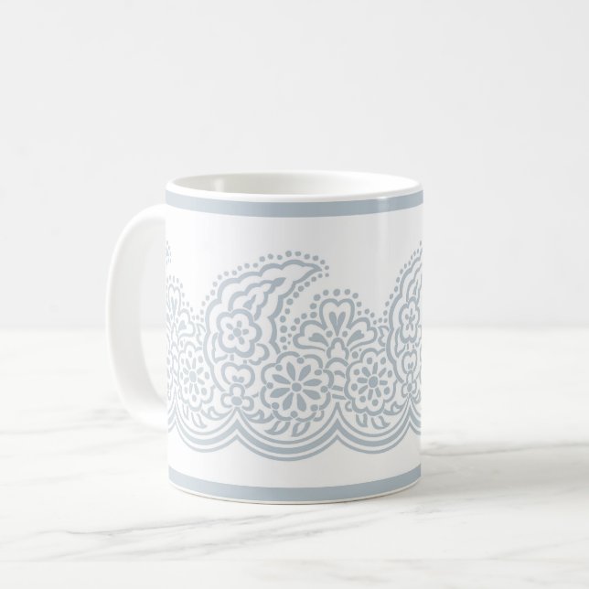 Taza De Café Paisley azul pálido café Mug (Anverso izquierdo)