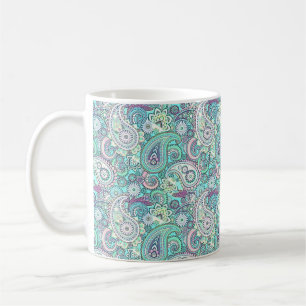 Taza De Café paisley azul vintage