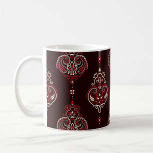 Taza De Café Paisley Bandana: Imagen de Boho Vintage.