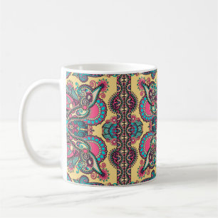 Taza De Café Paisley bandanna floral ornamental tradicional. Yo