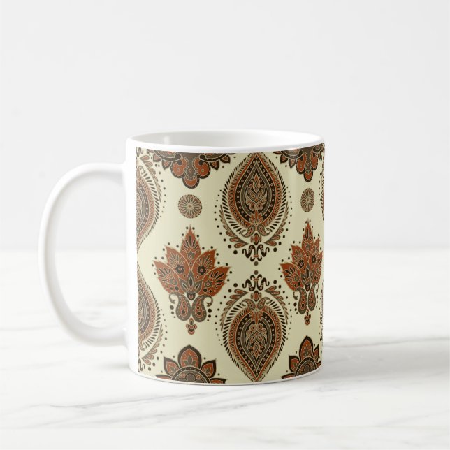 Taza De Café Paisley floral, patrón de cosecha textil asiático. (Izquierda)
