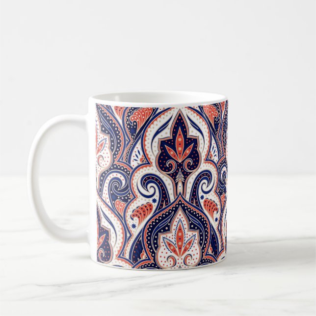Taza De Café Paisley india: Medallón floral sin mar. (Izquierda)