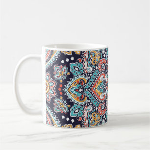 Taza De Café Paisley indio: Patrón de Mandala étnica