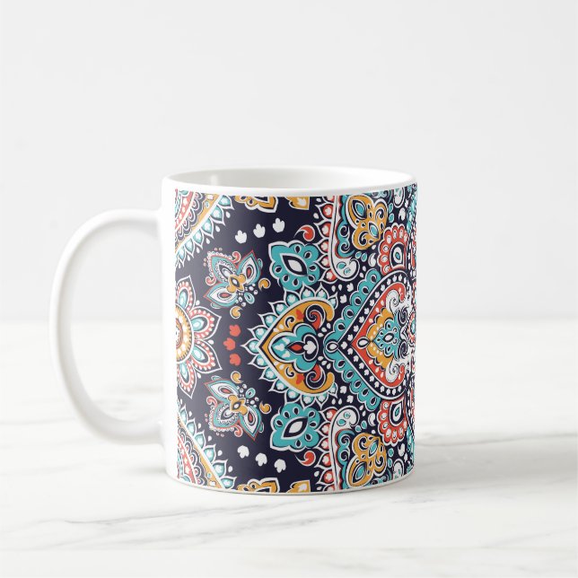 Taza De Café Paisley indio: Patrón de Mandala étnica (Izquierda)