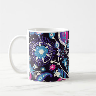 Taza De Café Paisley moderno: patrón oriental tradicional.