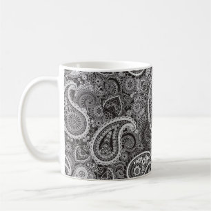 Taza De Café Paisley negra y blanca