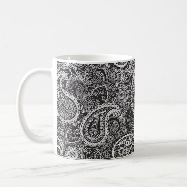 Taza De Café Paisley negra y blanca (Izquierda)