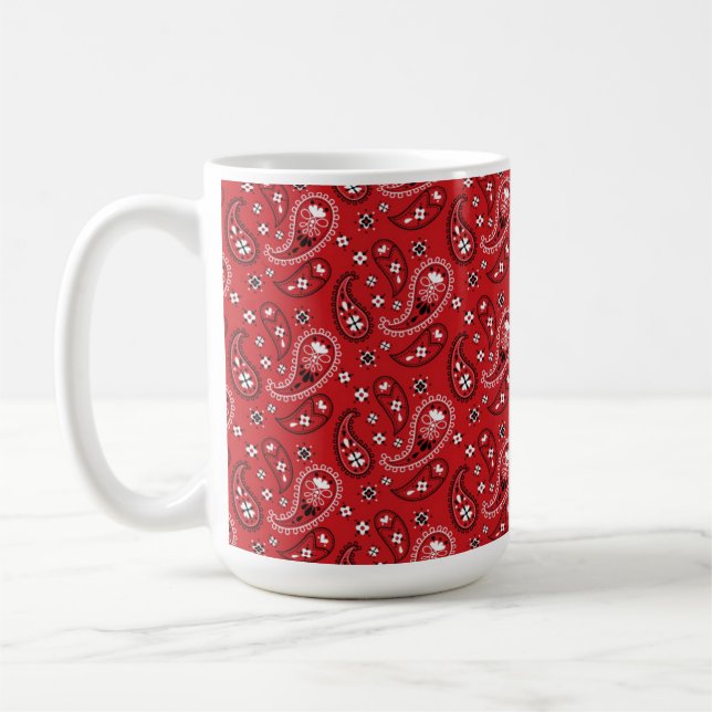 Taza De Café Paisley Pattern with Red Background-23214 (Izquierda)