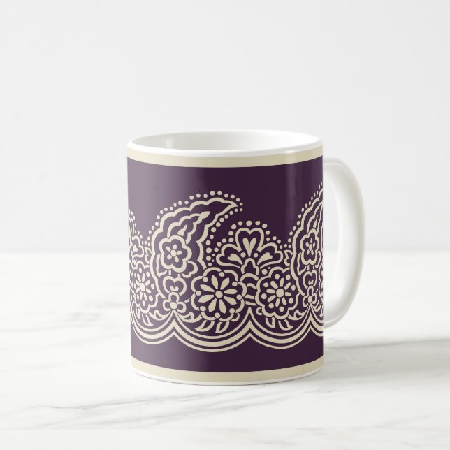 Taza De Café Paisley sobre el café morado (Anverso derecho)