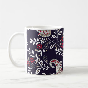 Taza De Café Paisley tradicional india, patrón sin fisuras.