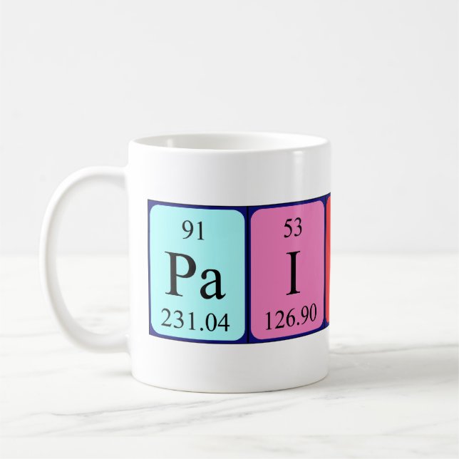 Taza De Café Paityn periódica nombre de tabla mug (Izquierda)