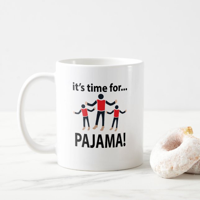 Taza De Café Pajama es hora de Pajama (Con donut)