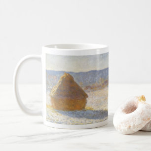 Taza De Café Pajar de trigo en la mañana, efecto de nieve por C