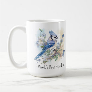 Taza De Café Pájaro Arrendajo Azul Primavera Naturaleza Vida Si