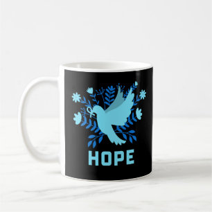 Taza De Café Pájaro azul de esperanza y paz - paloma