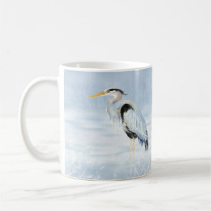 Taza De Café Pájaro azul grande de la garza