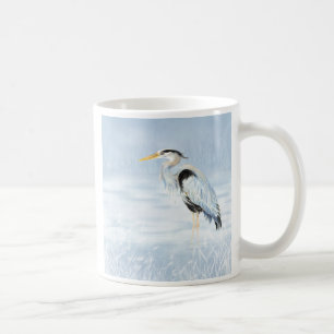 Taza De Café Pájaro azul grande de la garza